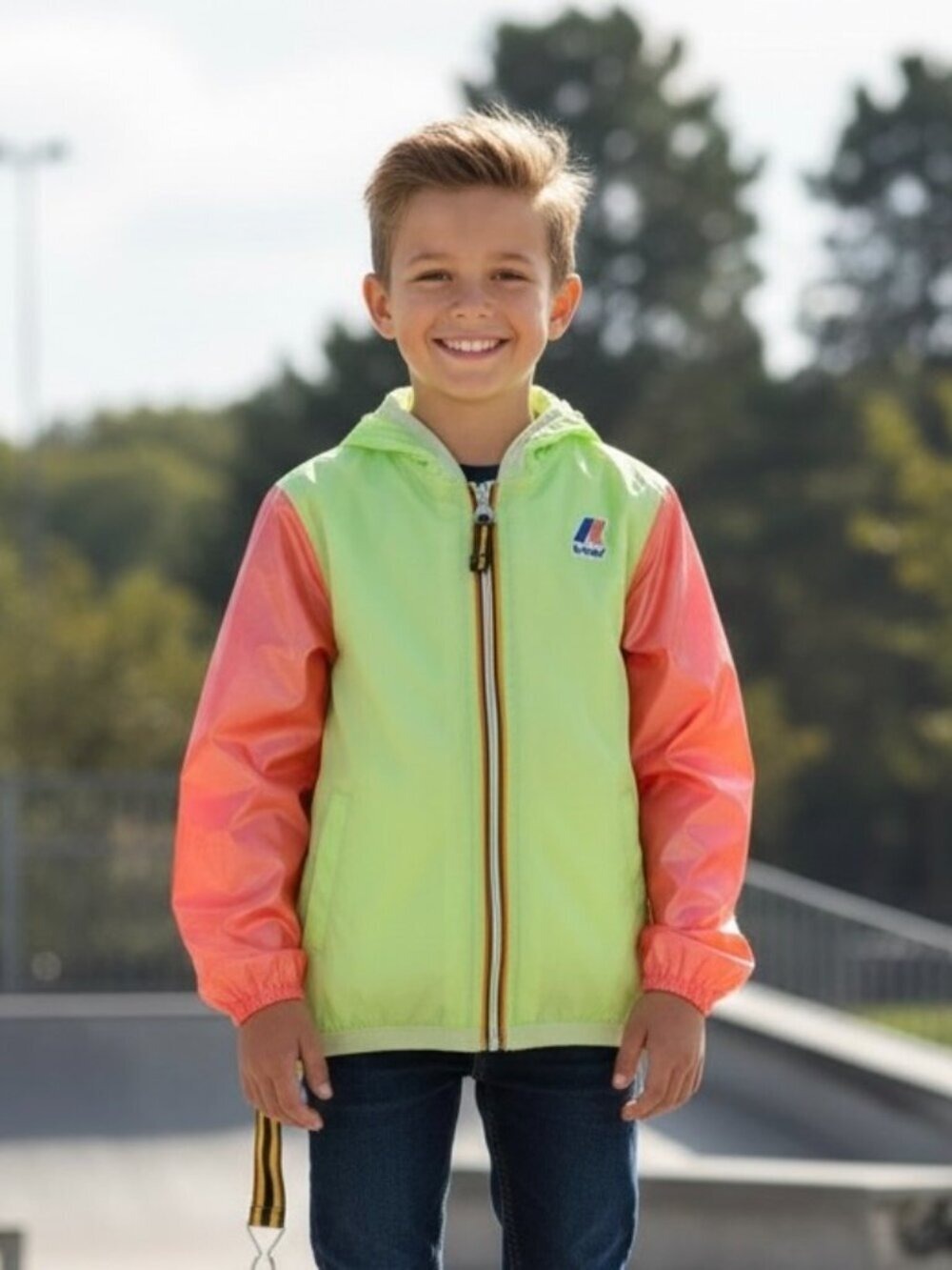 K-WAY Packable Hooded Waterproof Colourblock Windbreaker 24m